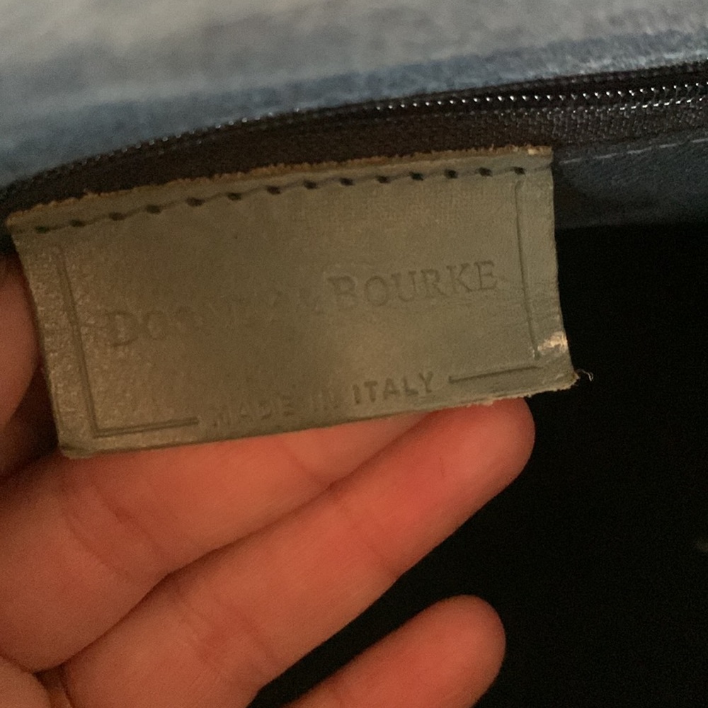 Vintage Dooney & Bourke Teal Croc-Embossed Leather Satchel - Picture 3 of 6